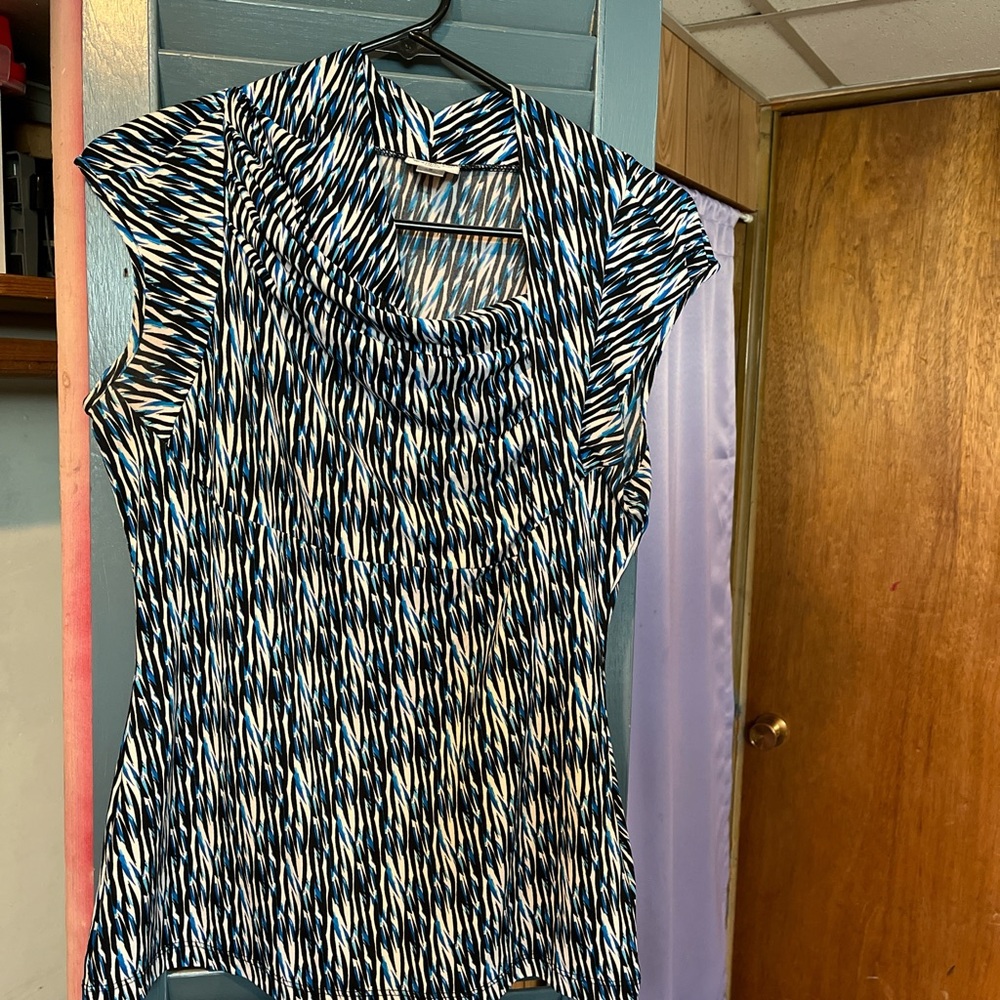 Stylish Blue and White Women's Top